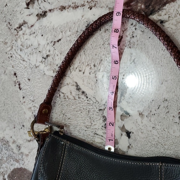 Fossil Leather Handbag With Braided Strap - Picture 16 of 17